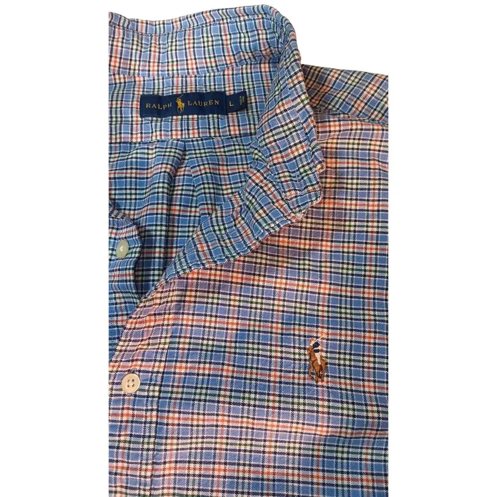 Ralph Lauren Plaid Button Down Shirt Men’s L Long Sleeve Preppy Y2K Classic